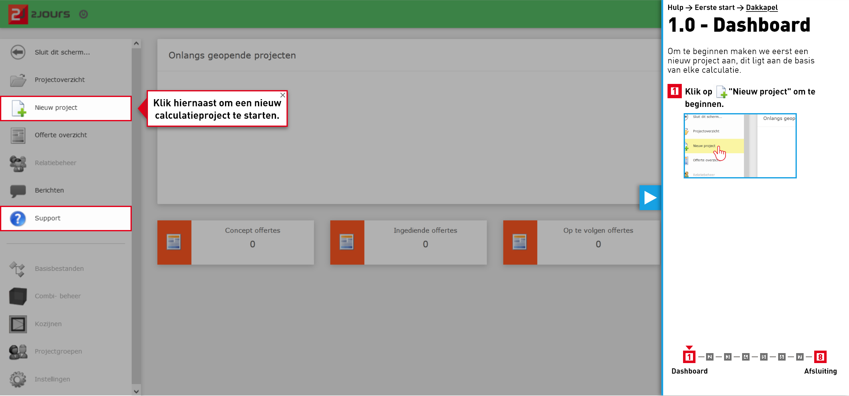 2Jours User Onboarding Prototype - Dashboard Screen